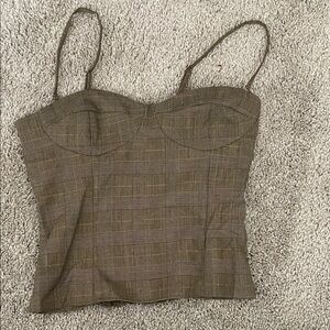 Reformation plaid corset top